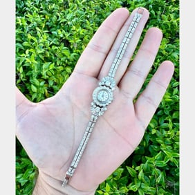 ZODIAC Art Deco 14K White Gold Ladies Cocktail Watch