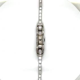 Art Deco Platinum Diamond Ladies Cocktail Watch