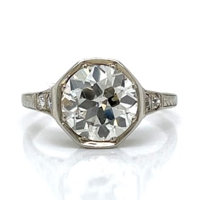Art Deco 18K White Gold 2.60 Ct. Diamond Ring
