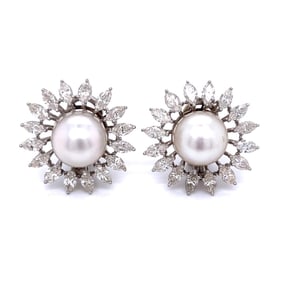 South Sea Pearl & Diamond Earrings