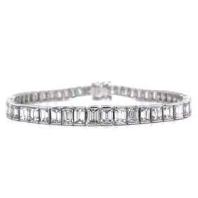 Platinum & 18K White Gold 21.00 Ct. Graduated Diamond Tennis Bracelet
