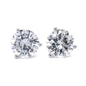 14K White Gold GIA Certified 4.99 Ct. Diamond Stud Earrings