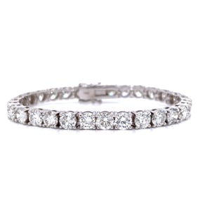 14K White Gold 21.50 Ct. Diamond Tennis Bracelet