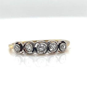 18k Platinum 5 Diamond Ring
