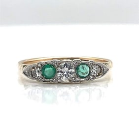 18k Diamond Emerald Ring