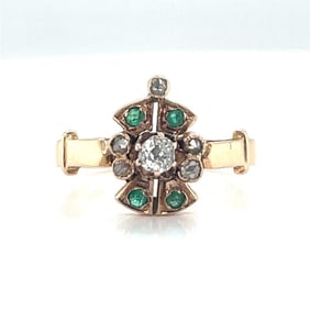 18k Diamond Emerald Ring