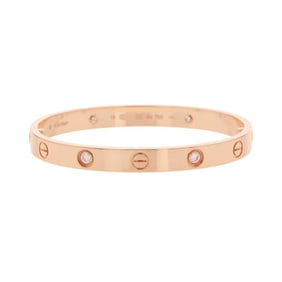 Cartier Bracelet Love Classic Diamond 4P Total 0.42ct K18PG Pink Gold Size 16 B6069916 LOVE Bangle
