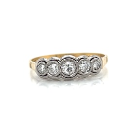 18k Platinum 5 Diamond Ring