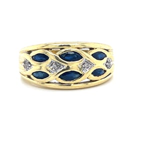 18k Sapphire Diamond Ring