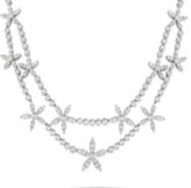 Made by British luxury brand Asprey, this white gold necklace boasts blooming brilliance that's sure