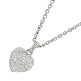 Cartier Necklace Heart Pave Diamond K18WG White Gold B3004800 B7006300 Pendant