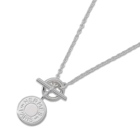Hermes Necklace Amulet H Exlibris Confetti Serie SV925 Silver HERMES
