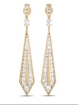 A dramatic pear-shaped design provides these earrings with a clean, classic appearance that will