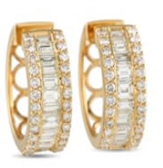 Add flair to your outfits with these glittering hoop drop earrings. Each hinged hoop has its front