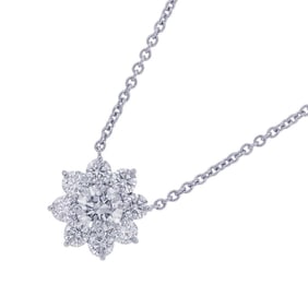 Harry Winston Necklace Sunflower Mini Pendant Diamond Center Stone Approx. 0.30ct 9P Total 0.80ct