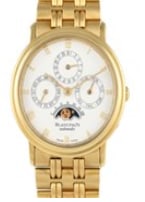 Here is an elegant, yellow-gold perpetual calendar with the sophisticated Blancpain movement. The