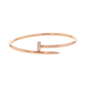 Cartier Bracelet Juste un Clou SM Diamond 20P Total 0.18ct K18PG Pink Gold Size 14 B6065814 Bangle