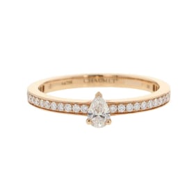 Chaumet Ring Josephine Triomphe de Diamond 1P Center Stone 0.18ct 30P Total 0.25ct K18PG Size 58