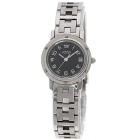 Hermes CL4.210 Clipper Watch Stainless Steel SS Ladies HERMES