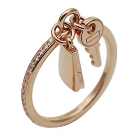 Hermes HERMES Ring for Women 750PG Diamond Kelly Crochet PM Pink Gold #50 Approx. Size 10 Polished