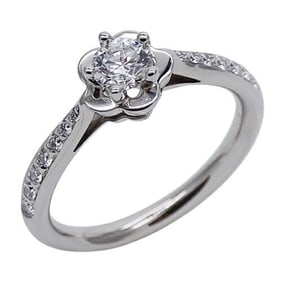 CHANEL Ring for Women, PT950 Diamond (D-VVS1-VG-N G engraved), D0.30 Camellia Engagement Ring, Half