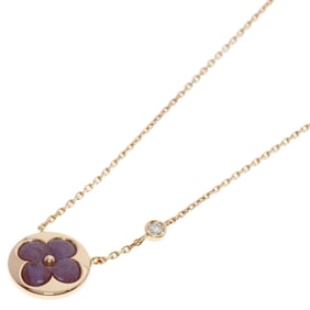 Louis Vuitton Sun Blossom 1P Diamond Necklace K18 Pink Gold Women's LOUIS VUITTON