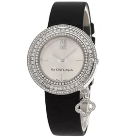 Van Cleef & Arpels VCARM95300 Charm Watch 32mm Triple Diamond Bezel Wristwatch K18 White Gold