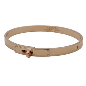 Hermes HERMES Bracelet Women's Bangle 750PG 4P Diamond Kelly PM ST Size Pink Gold Polished