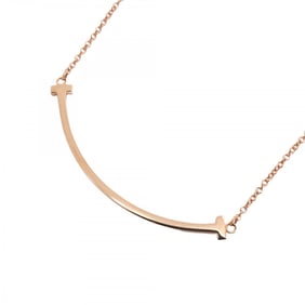 Tiffany Necklace T Smile Small K18PG Pink Gold Ladies