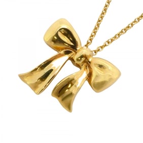 Tiffany Necklace Ribbon Motif K18YG Yellow Gold Ladies
