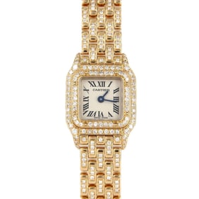 Cartier Mini Panthere YG 2D Bracelet D WF3141FF Wristwatch Quartz