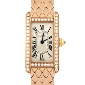 Cartier Tank American SM PG Cross D WB710008 PG/RG Wristwatch Quartz