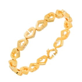 Cartier C Heart Bracelet 17cm K18 YG Yellow Gold 750