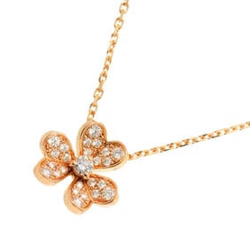 Van Cleef & Arpels Frivole Diamond Mini Necklace 40cm K18 PG Pink Gold 750