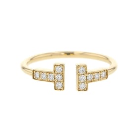 Tiffany Ring T Wire Diamond 0.13ct Total K18YG Yellow Gold Size Approx. 60147091 & Co.