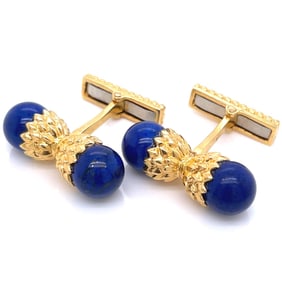 1960’s 18K Yellow Gold Lapis Lazuli Cufflinks
