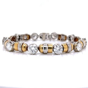 18K Yellow & White Gold Diamond Bracelet