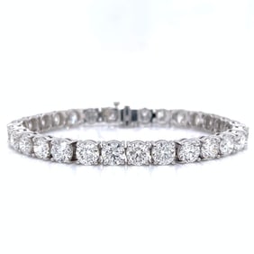 14K White Gold 20.58 Ct. Diamond Tennis Bracelet