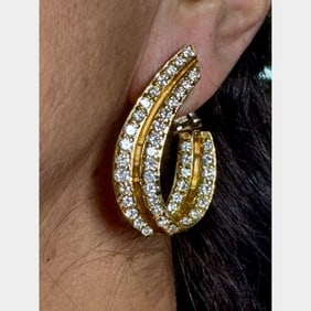 18K Yellow Gold 6.00 Ct. Diamond Earrings