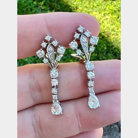14k White Gold 2.50 Ct. Diamond Earrings