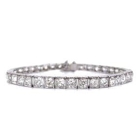 Art Deco Platinum 12.00 Ct. Diamond Bracelet