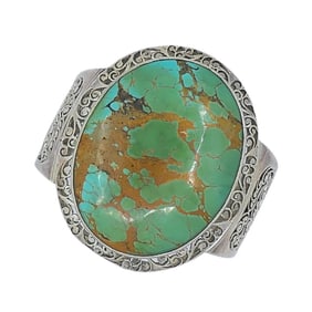 Native American Cuff Bracelet Sterling Silver Turquoise