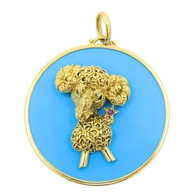 Mouawad Aries Pendant 18k Gold Gemstones Resin