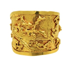 22k Gold Jean Mahie Wide Cuff Bracelet