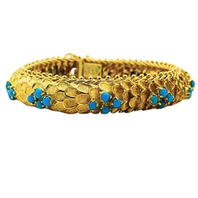 Vintage Cartier Bracelet Turquoise 18k Gold