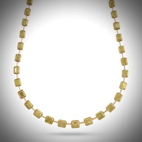 High Society Estate 40.28 Cttw Fancy Light Yellow Diamond Graduated (All Gia) Necklace