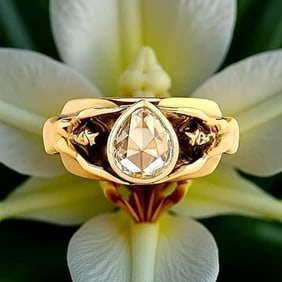 0.75 Ct Rose Cut 18K Yellow Ring