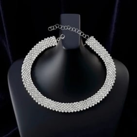 Italian Designer 14.07 Cttw Diamond Mesh Necklace