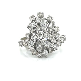 18k Diamond Cluster Retro Ring