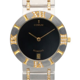 Corum Romulus Watch Stainless Steel 43.905.28 V-139 Quartz Men's CORUM Bezel Diamond
